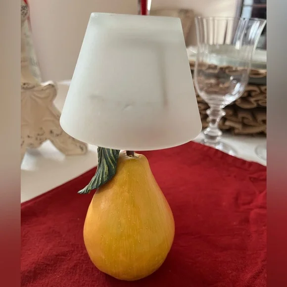 Pear candle holder with lamp shade. Really unique & lovely to match w/pair decor - Picture 8 of 8